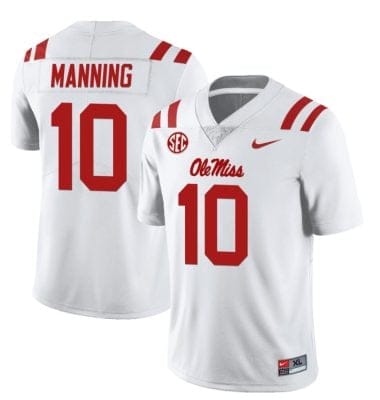 Ole Miss Rebels #10 Eli Manning Red NCAA College Football Jersey