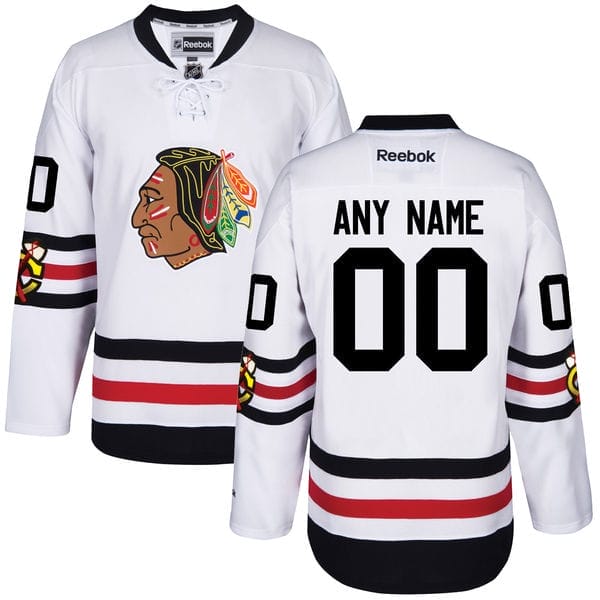 Custom Chicago Blackhawks Hockey Jersey Name and Number White 1