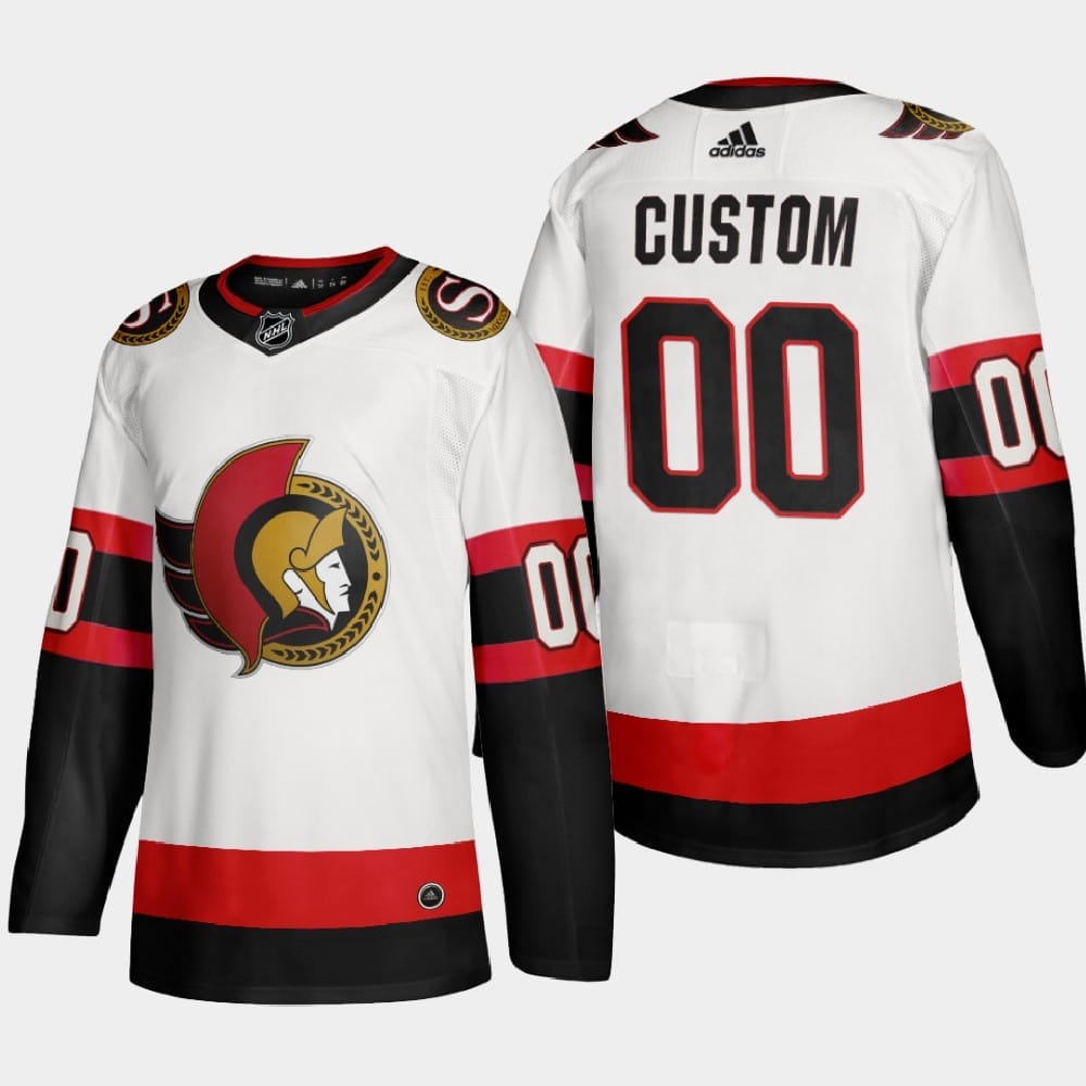 Custom Hockey Jerseys Ottawa Senators Jersey Name and Number White NHL