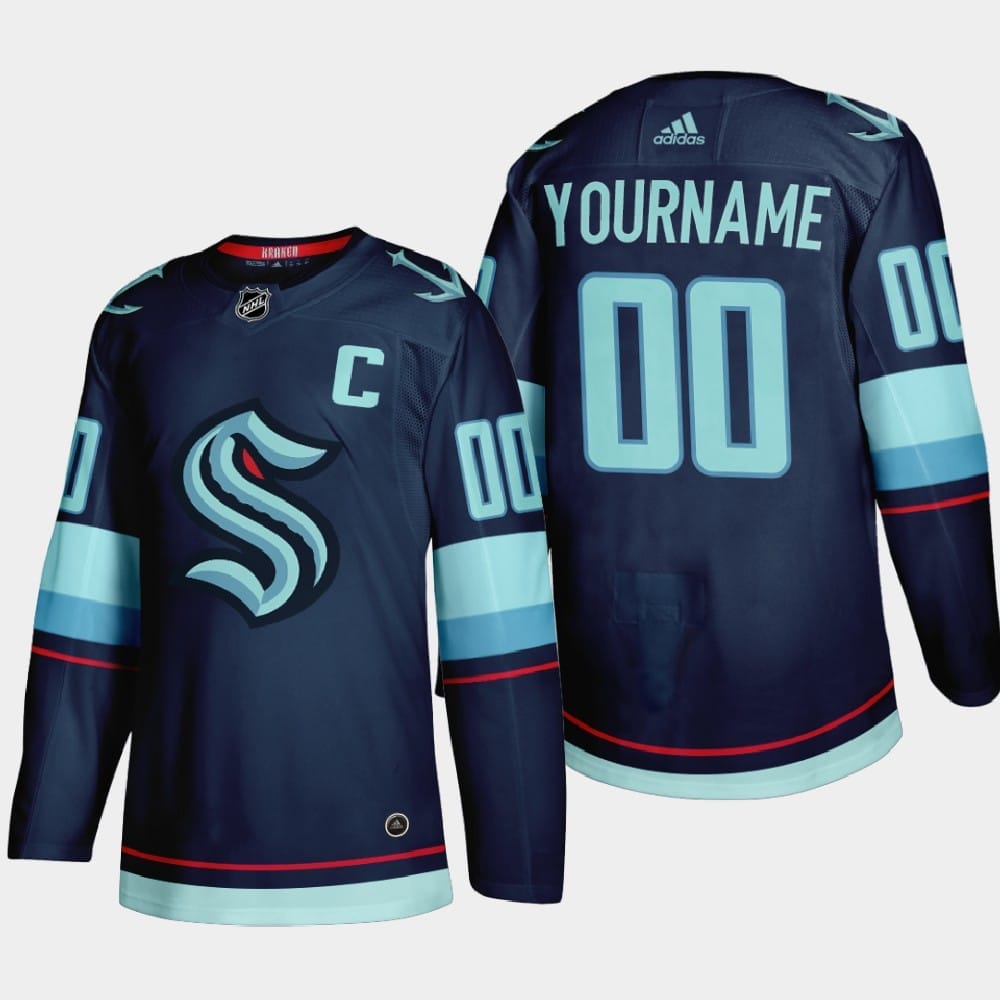 NHL Seattle Kraken Custom Name Number Home Jersey 2021 Pullover Hoodie
