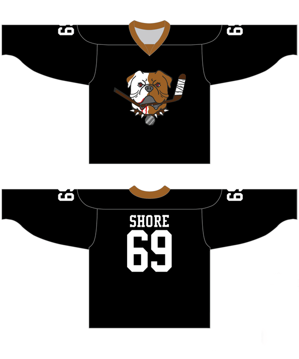 Shore 69 Black Sudbury Bulldogs Hockey Jersey