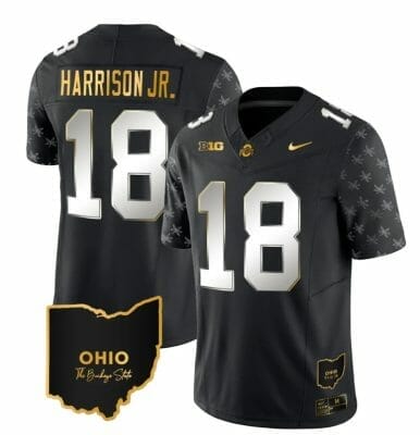 Youth Ohio State #18 Marvin Harrison Jr. Blackout Alumni Jerseys - Marvin  Harrison Jr. Jersey - Ohio State Jersey 