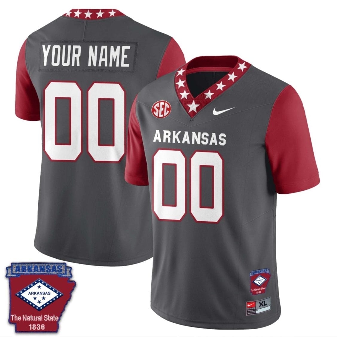 [Available] Order New Custom Arkansas Razorback Jersey Red